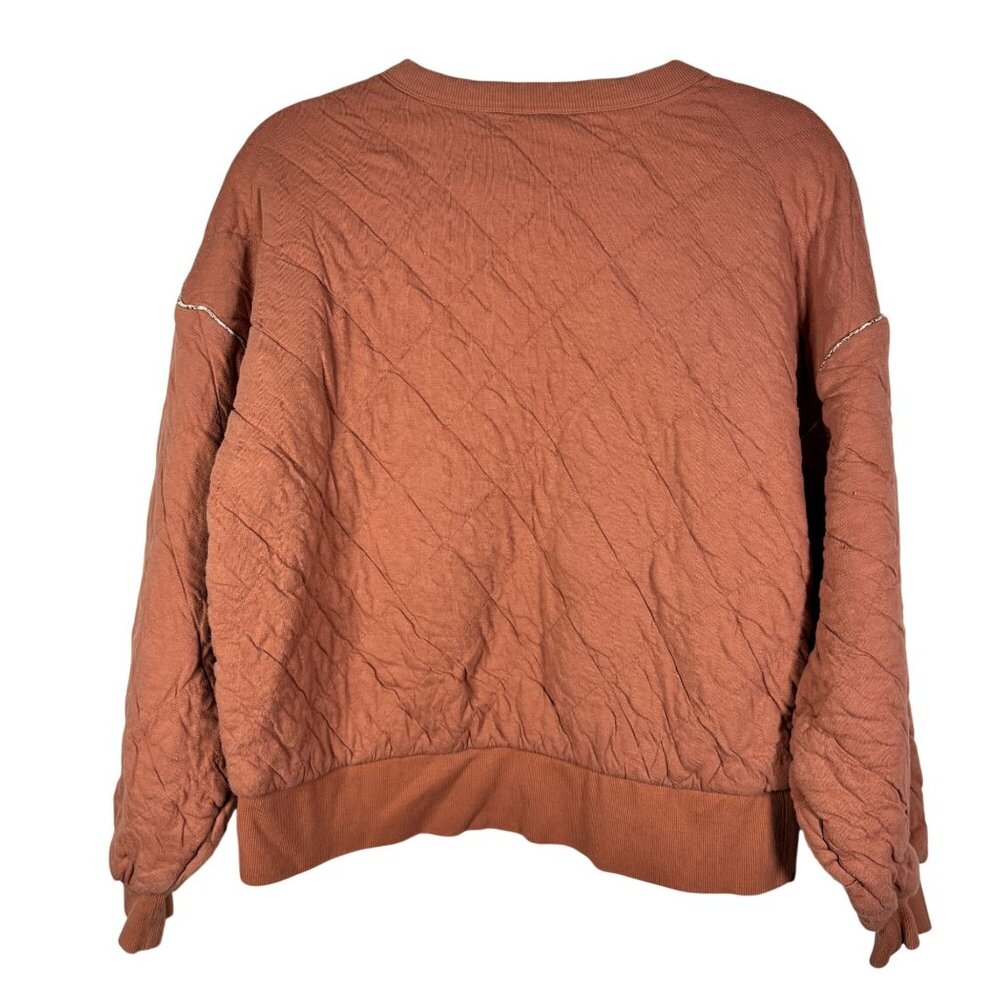 Universal Thread Womens Rust Quilted Crewneck Swe… - image 2